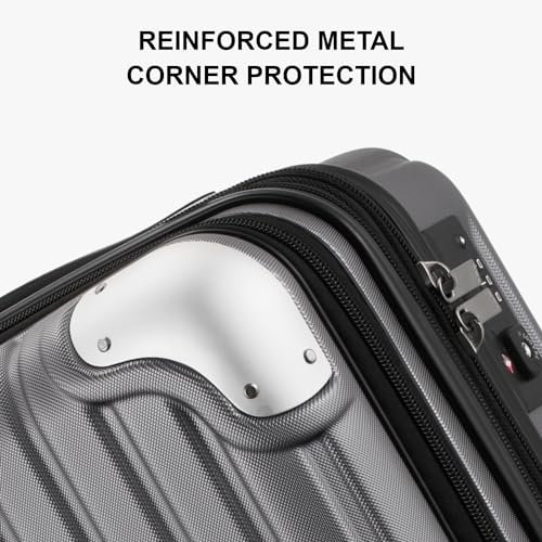 LEVEL8 Grace Carry on Luggage Airline Approved, 20 Inch Expandable Hardside Suitcases with wheels, Abs+Pc Harshell Spinner Luggages with Tsa Lock, Red