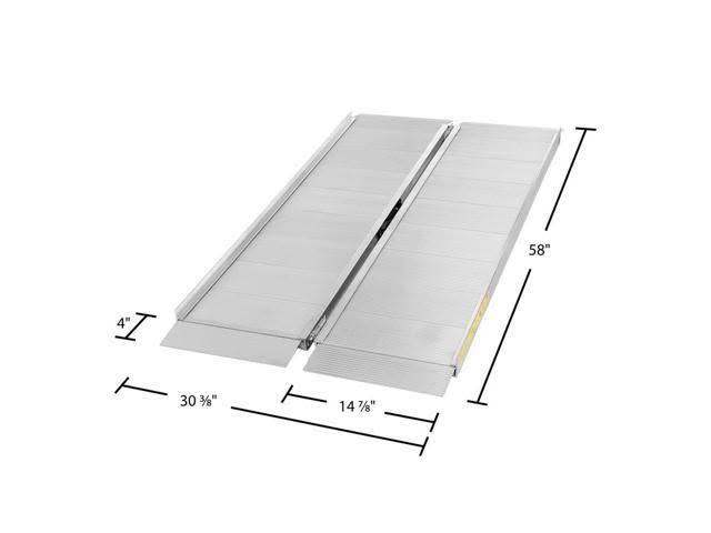 Silver Spring 5’ L Portable Single-Fold Aluminum Wheelchair and Scooter Ramp – 700 lb. Capacity