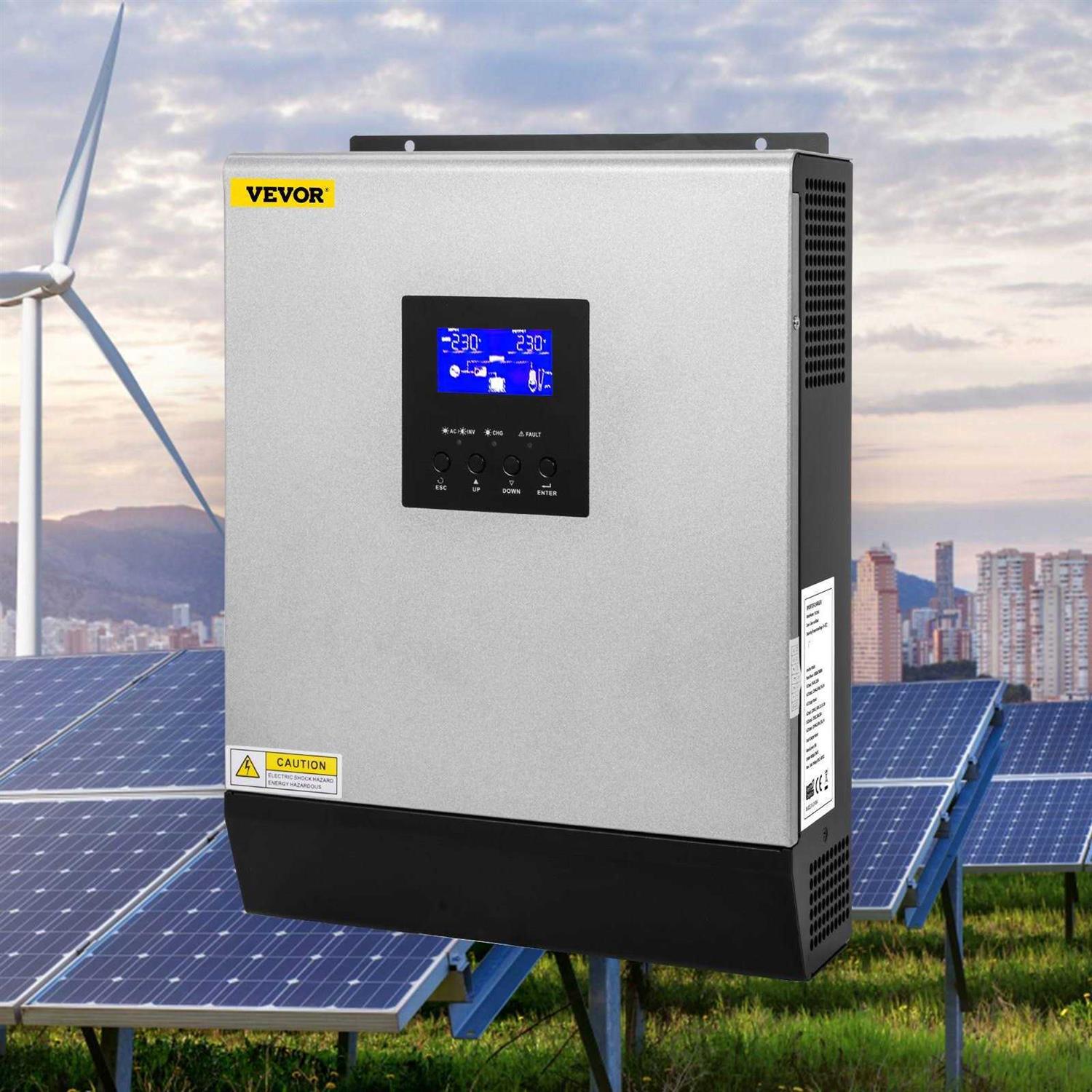 VEVOR Hybrid Solar Inverter 3KVA 2400W Pure Sine Wave Off-Grid Inverter - Shop Hardware Tools Online Store