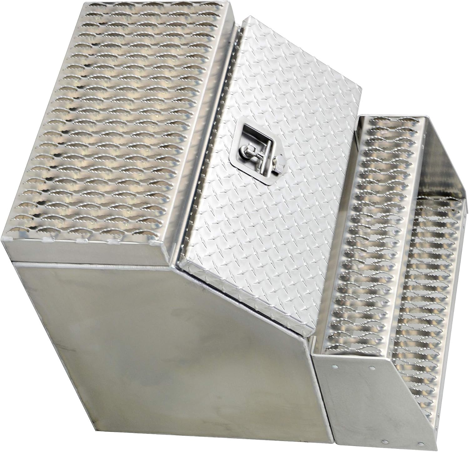 Heavy Duty Aluminum Semi Truck Side Storage Saddle Step Box / 24"" L x 25"" W x 28"" H