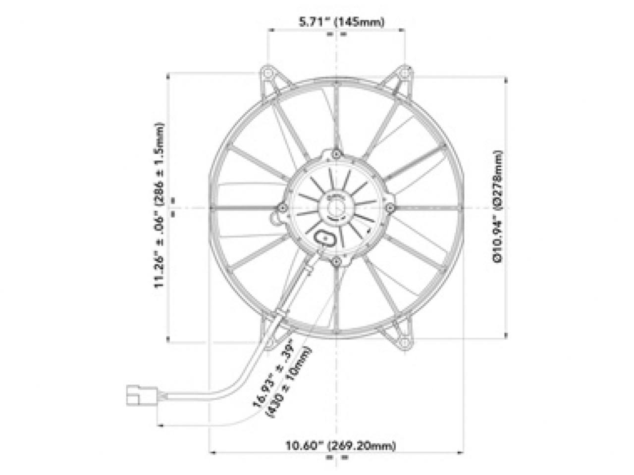 SPAL 30102057 - 1115 CFM 10in High Performance Fan - Pull