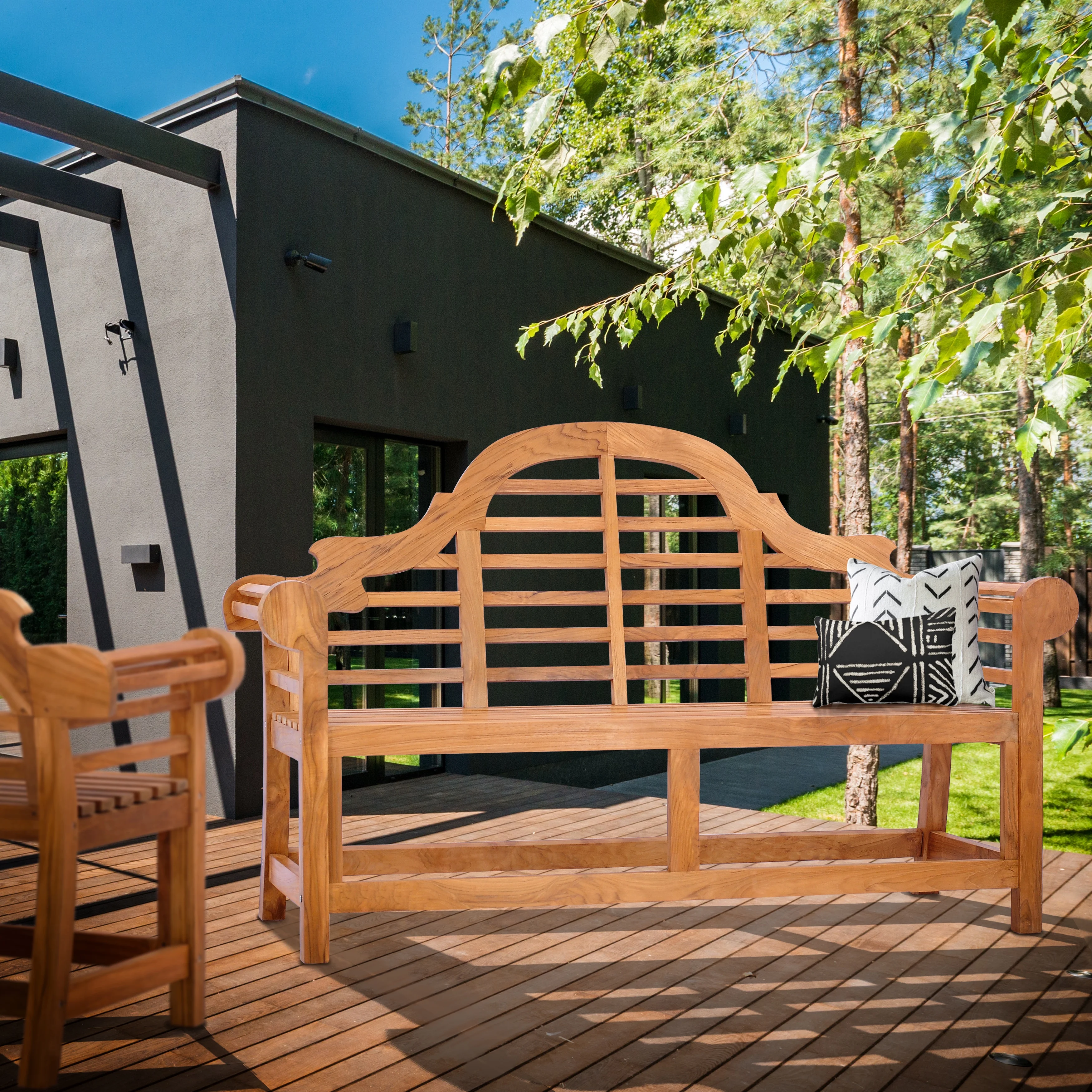 Teak Wood Lutyens Double Outdoor Bench