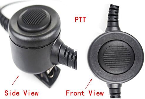 Tactical Throat Mic Earpiece Headset with Finger Ptt Compatible with Baofeng Radio BF-F8HP BF-F9 UV-82 UV-82HP UV-82C UV-5R UV-5R+ UV-5RA UV-5RB UV-5RC UV-5RD UV-5RE Kenwood Wouxun Two-Way Radio Pack of 2