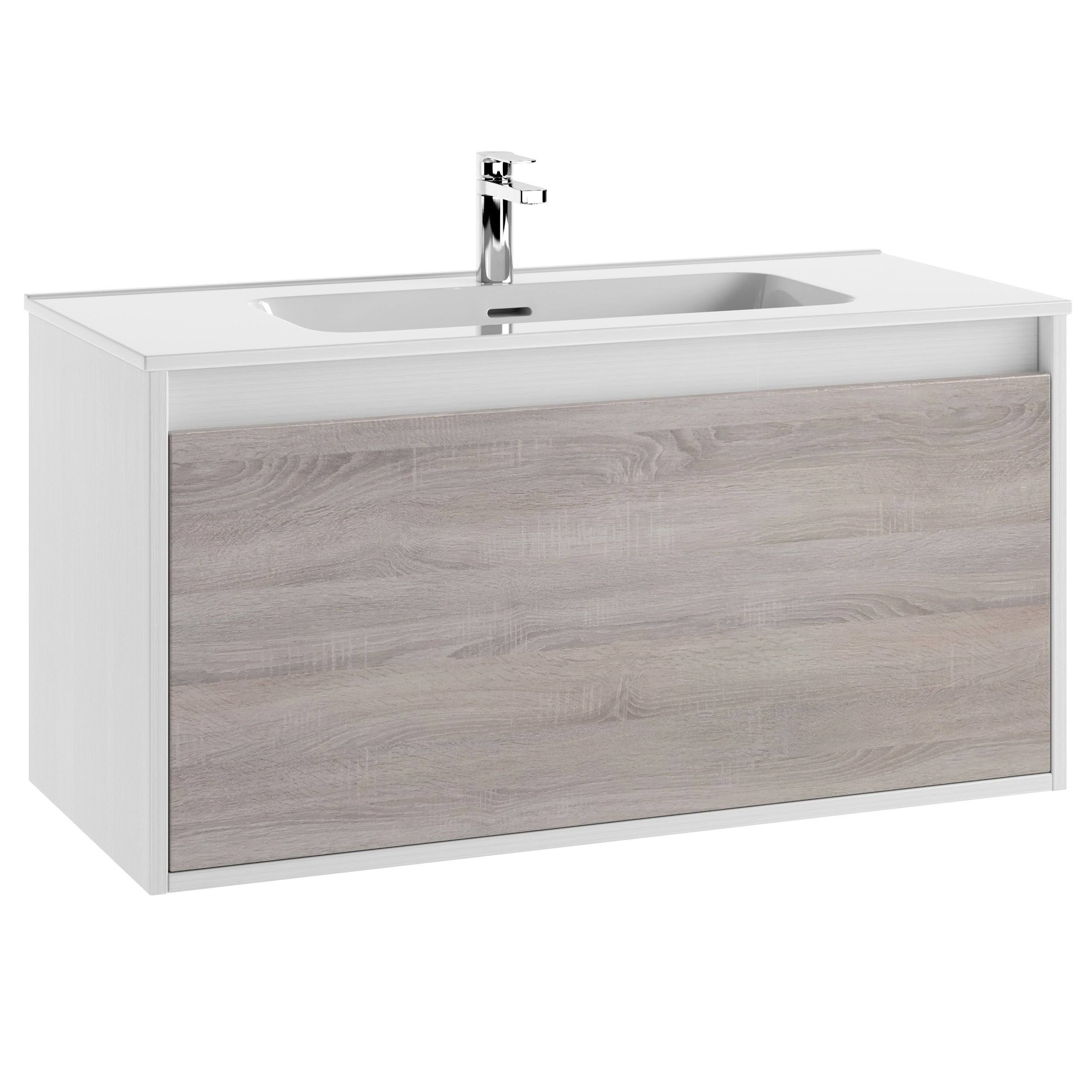 32x22 Bathroom Vanity Cabinet + Ceramic Sink | Tribeca | W 32 x H 20 x D 18 in RHD Weathered