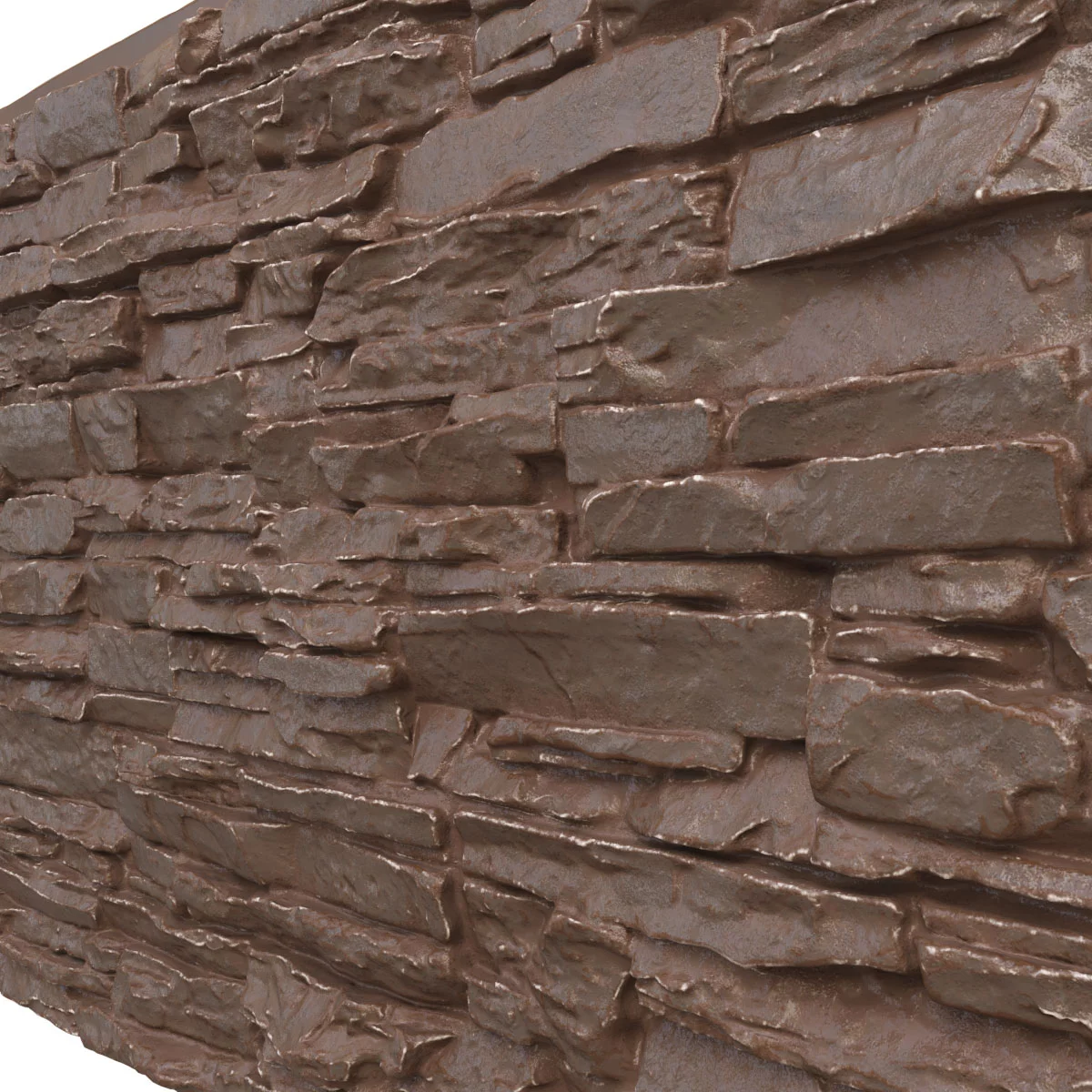 Ekena Millwork 45 3/4"W x 24 1/2"H x 1 1/4"D Canyon Ridge Stacked Stone, StoneWall Faux Stone Siding Panel, Autumn Bronze
