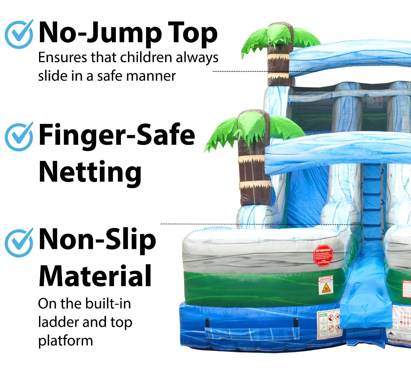 TentandTable Commercial Inflatable Water Slide, Rainbow Double Lane with Blower, 13'
