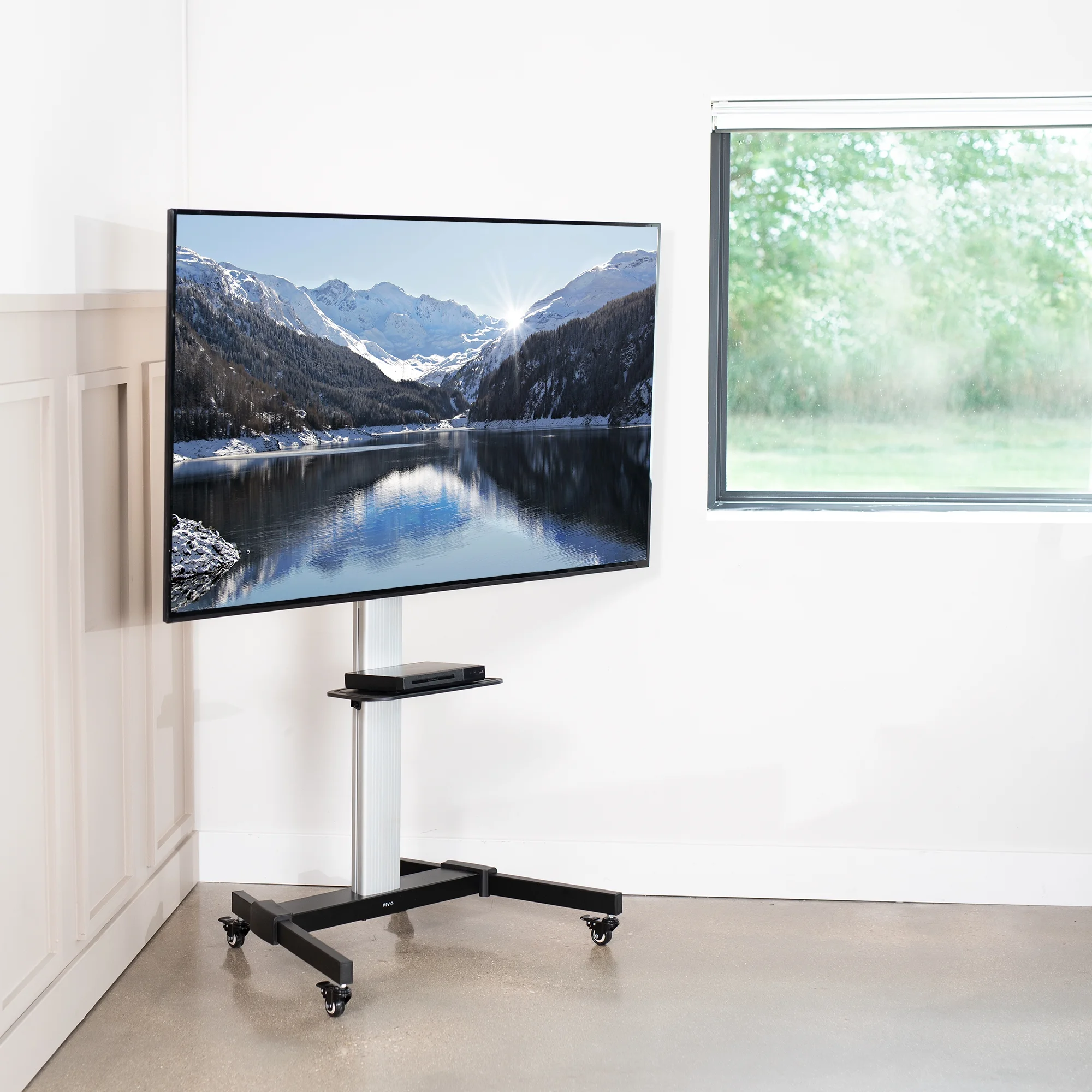 VIVO Heavy Duty TV Cart for Flat Screen Panel Mobile Stand fits 32" to 83"