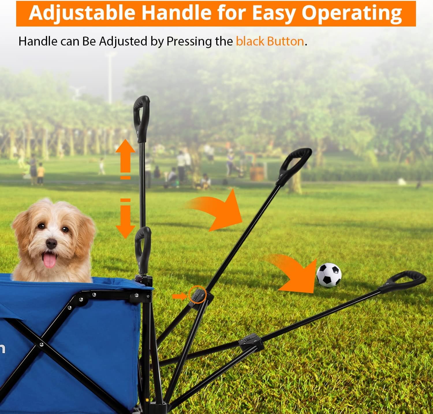 Yardsam Collapsible Folding Outdoor Garden Utility Wagon Carts with Removable Swivel Wheels, Outdoor Garden Cart Foldable Wagon for Gardening, Sports, Shopping, Camping