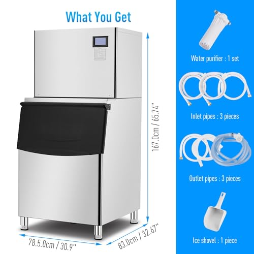 Zstar Commercial Ice Maker Machine, Freestanding Ice Maker Machine, Industrial Ice Machine