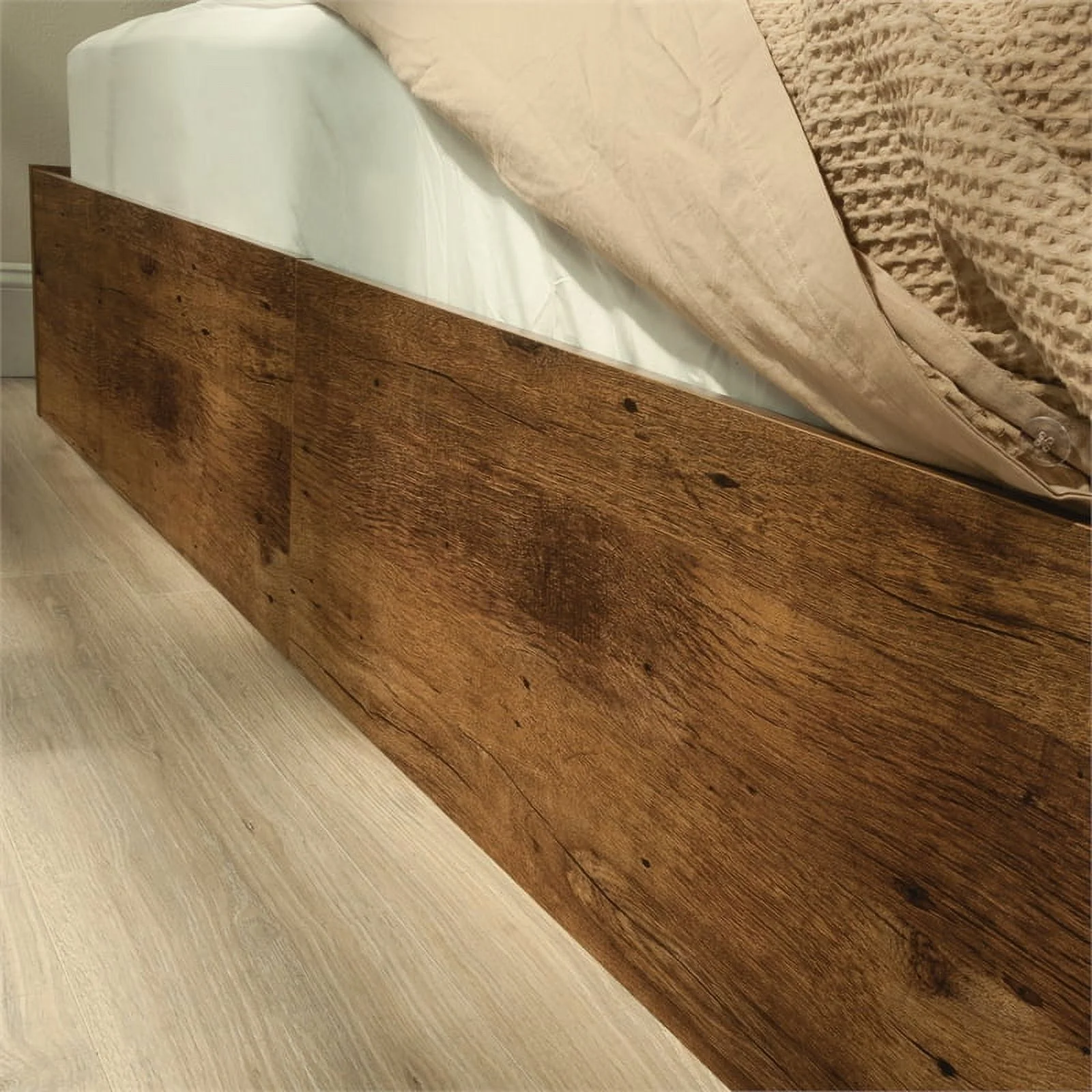 Sauder Boulevard Cafe Engineered Wood Queen Storage Bed in Vintage Oak Finish