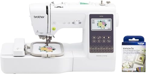 Brother SE700 Sewing and Embroidery Machine, Wireless LAN Connected, 135 Built-in Designs, 103 Built-in Stitches, Computerized, 4" x 4" Hoop Area, 3.7" Touchscreen Display, 8 Included Feet, White