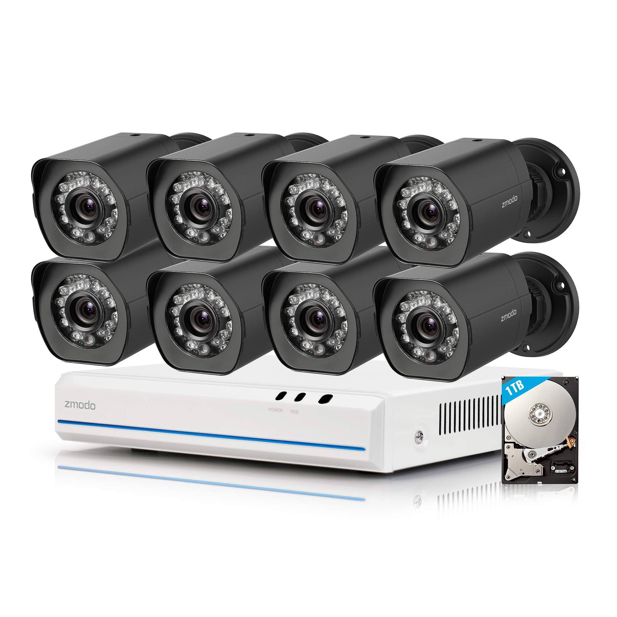 Zmodo 8CH sPoE NVR with 8 Cameras 1TB HDD