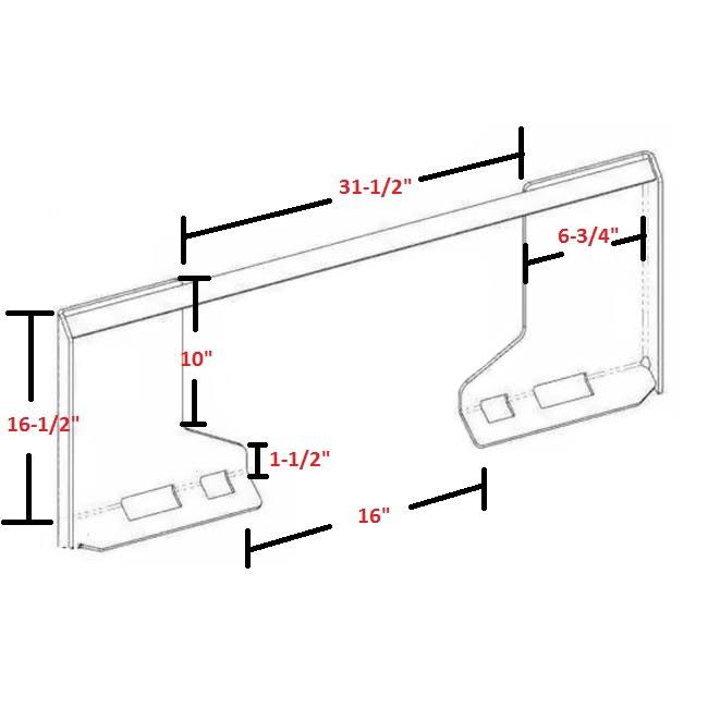 Titan Attachments 5/16x22 Quick Tach Loader Cut Out Universal Mount Plate Skid Steer Bobcat Kubota