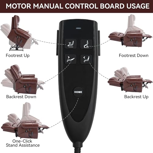 Dual Motor Power Lift Chair, Lay Flat Recliner Chair, Electric Recliner with Massage and Heat for Elderly, Remote Control, Infinite Position, Standing Assistance, USB Ports, Faux Leather, Brown