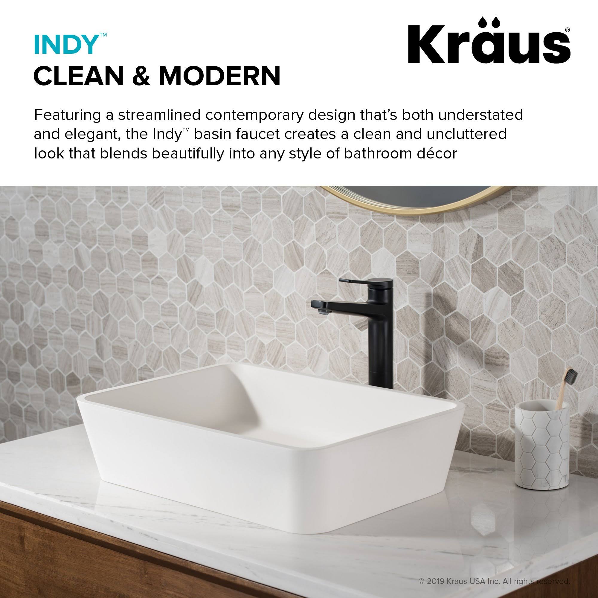 Kraus Indy Single Handle 2-Pack Vessel Bathroom Faucet Spot Free Stainless Steel