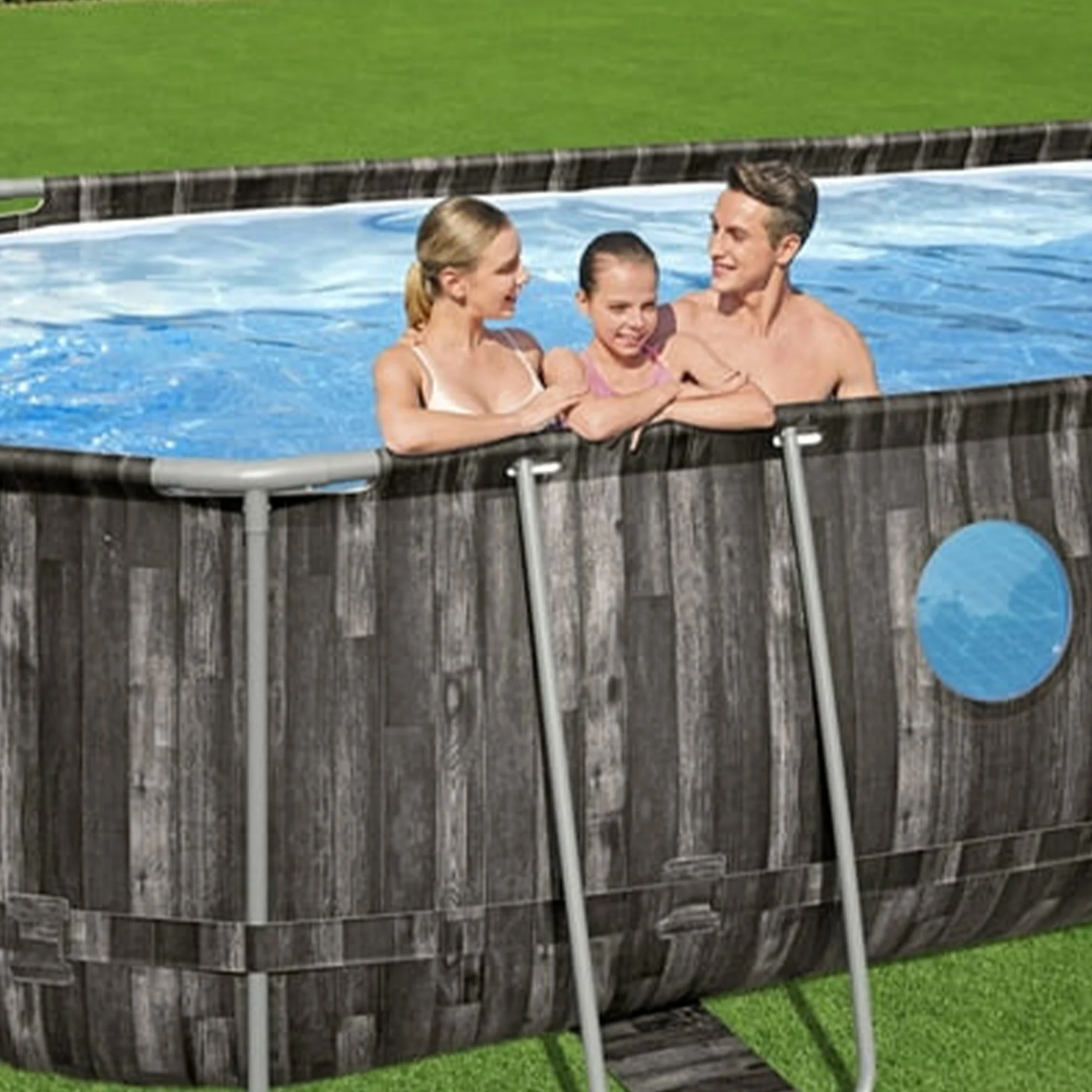Coleman Power Steel Swim Vista Series II 20' x 10' x 48" Oval Metal Frame Above Ground Pool Set