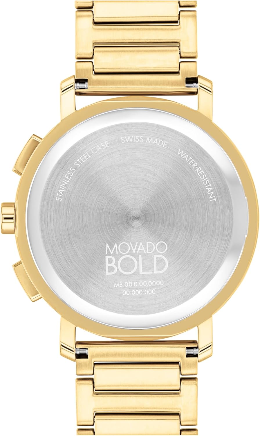 Movado Bold Evolution 2.0 Men's Watch - Swiss Quartz Chronograph Movement, Stainless Steel Link Bracelet - 3 ATM Water Resistance - Luxury Fashion Timepiece for Him - 42mm