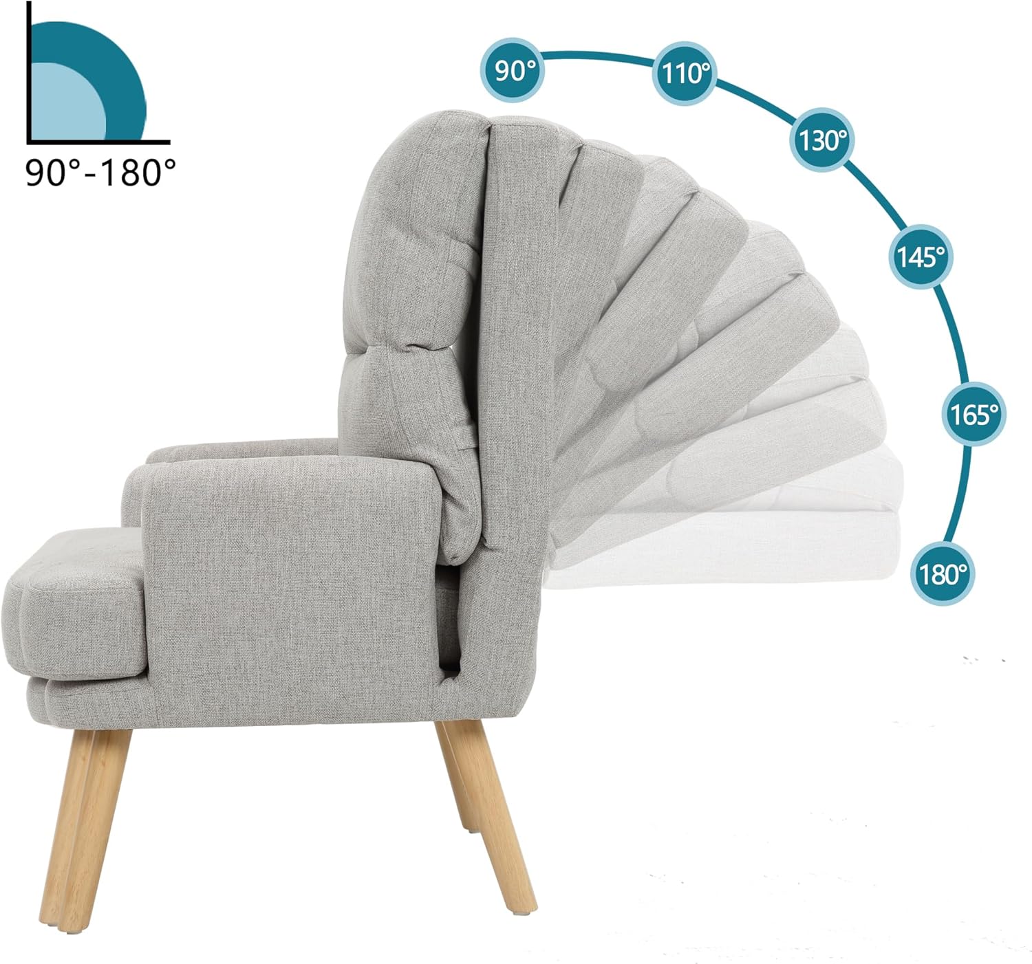 Sit Back and Relax in Style with Our ComfyCozy Decorative Chair Set - Featuring Footstool, Adjustable Backrest, and Wooden Legs - The Ultimate Armchair Experience!