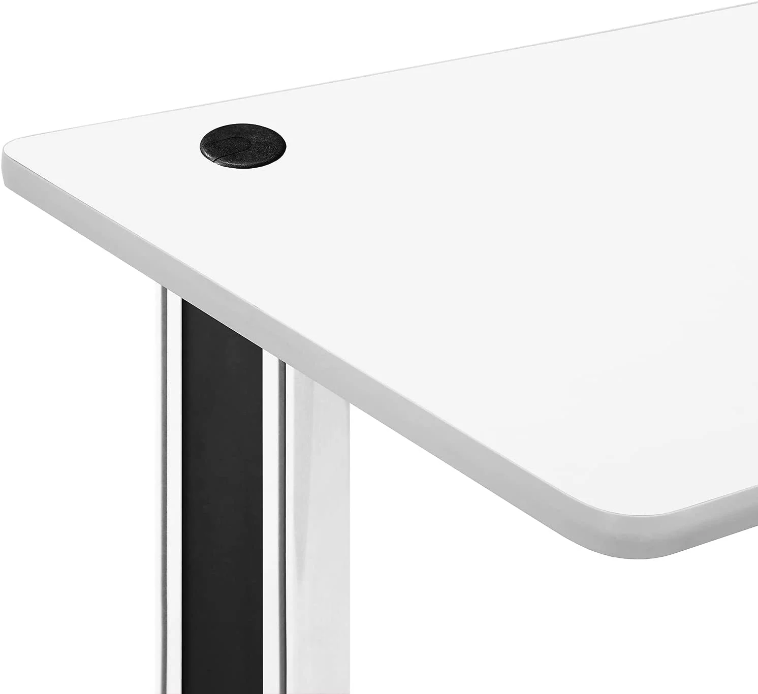 Computer Desk, Gaming Desk 25" X 58" Student PC Desk Office Desk Extra Large Modern Ergonomic Gaming Table Workstation - Black And White Frame - White Top