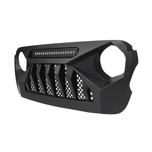 AMERICAN MODIFIED Gladiator Vader Front Grille with Mesh Compatible with Jeep 2018-2023 Wrangler JL and Gladiator JT Models w/o TrailCam