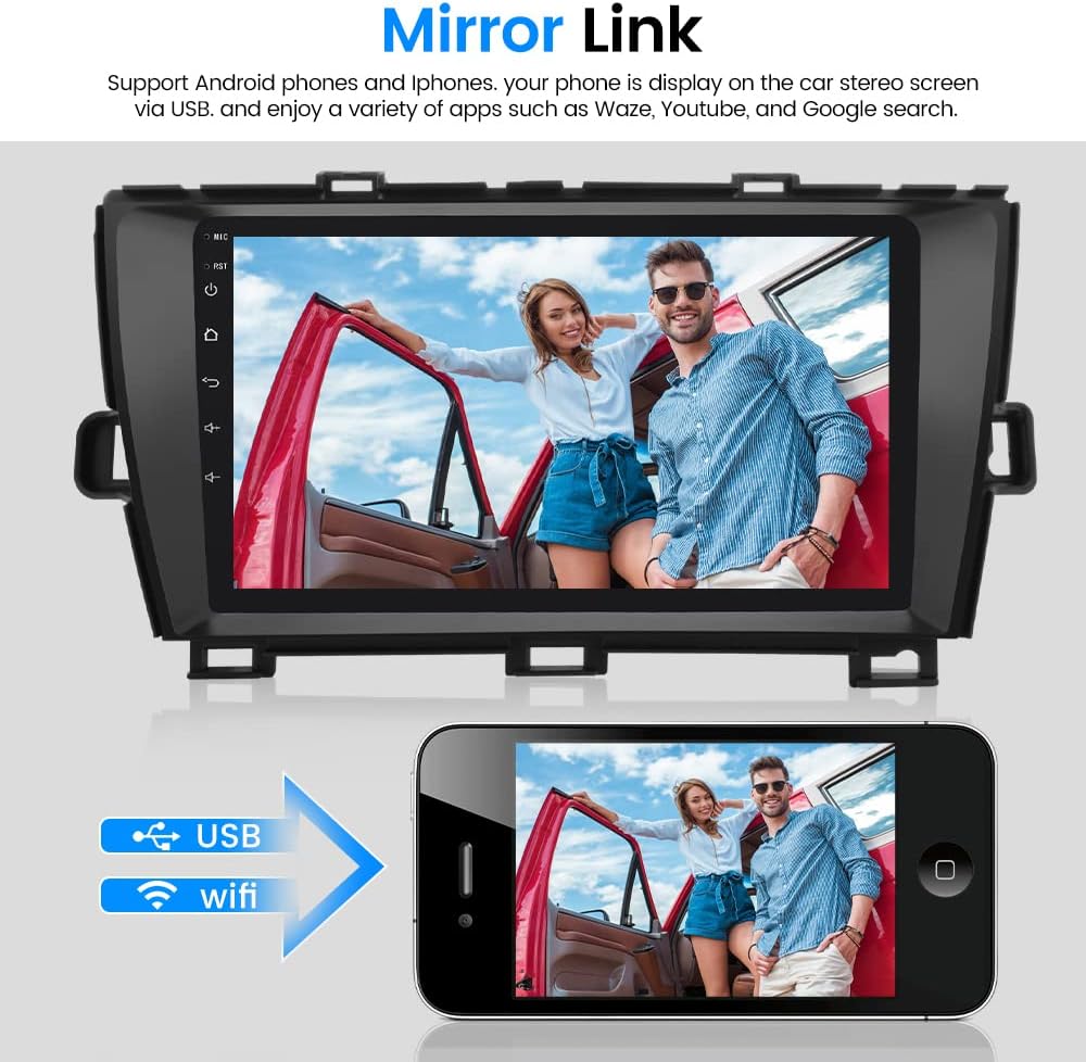 AWESAFE Car Radio Stereo for Toyota Prius 2010 2011 2012 2013 2014 2015, 9 Inch Touch Screen Head Unit Built in Carplay Andriod Auto Bluetooth Navigation Video Player