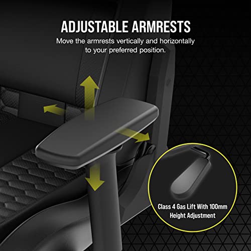 Corsair TC100 Relaxed Gaming Chair - Fabric - Racing-Inspired Design - Lumbar Pillow - Detachable Memory Foam Neck Pillow - Adjustable Seat Height - Adjustable Armrests - Gray and Black