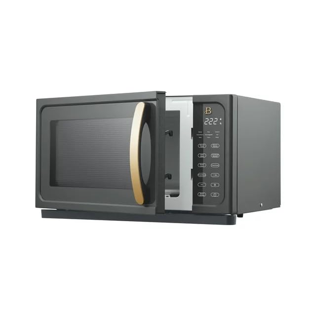 Beautiful 1.1 Cu ft 1000 Watt, Sensor Microwave Oven, Touch-Activated Display, 15 Convenient Pre-Set Functions by Drew Barrymore (Gray)