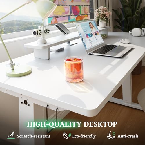 SIAGO Electric Standing Desk Adjustable - 48 x 24 Inch Sit Stand up Desk with Cable Management - 3 Memory Preset Adjustable Height Table