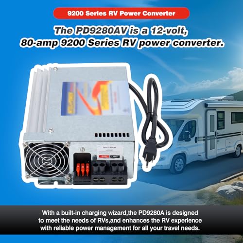 Rv Power Converter Inverter Charger 12v rv Converter 80 Amp Progressive Dynamics PD9280AV Inteli-Power 9200 Series Converter/Charger with Built-in Charge Wizard for Rv Camper Caravans