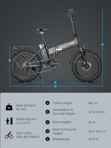 Electric Bike for Adults, 20.8Ah Removable Battery, Folding E-Bike with 750W Motor, 75+Miles Long Range, 4-6Hours Fast Charging, 7 Speed 20 x 4.0 Fat Tire Electric Horn, Class 2 Ebike