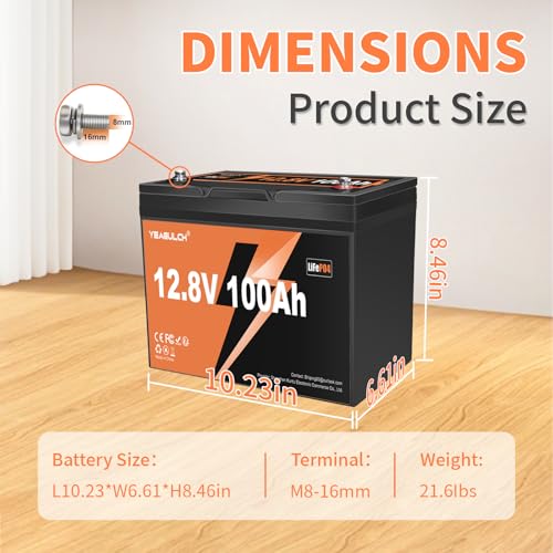 12V 300Ah LiFePO4 Lithium Battery, Built-in 200A BMS with 6000+ Deep Cycles Rechargeable 3840Wh Lithium Battery for RV Solar Marine Solar Panel Camping