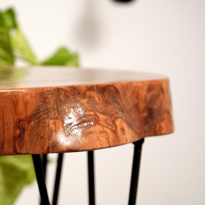 Custom Walnut Live Edge Coffee Table, Solid Wood Table, Round Coffee Table, Wooden Side Table, Rustic Furniture, Unique Mid Century Modern (24" (60 cm))