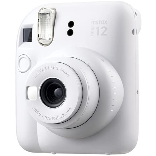 Fujifilm Instax Mini 12 Instant Camera Pastel Blue with 40 Sheets Fujifilm Instax Mini Film Bundle, Sunshine Photo Microfiber Cleaning Cloth Included
