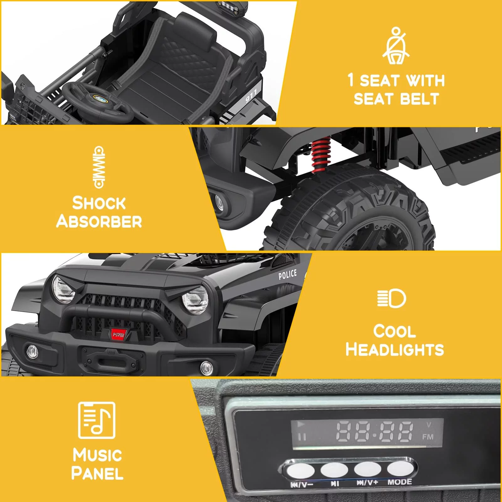 Sakiyrr 2-Seater Kids Ride on Car with Remote Control, 24V Electric Vehicle Toy with Storage Space, Red