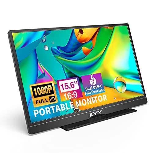 KYY Portable Monitor 15.6inch FHD 1080P USB-C Portable Laptop Monitor