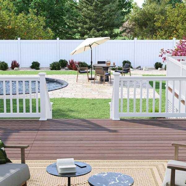 Veranda Linden H x 8 ft. W White Vinyl Privacy Fence Panel Kit - Shop Hardware Tools Online Store