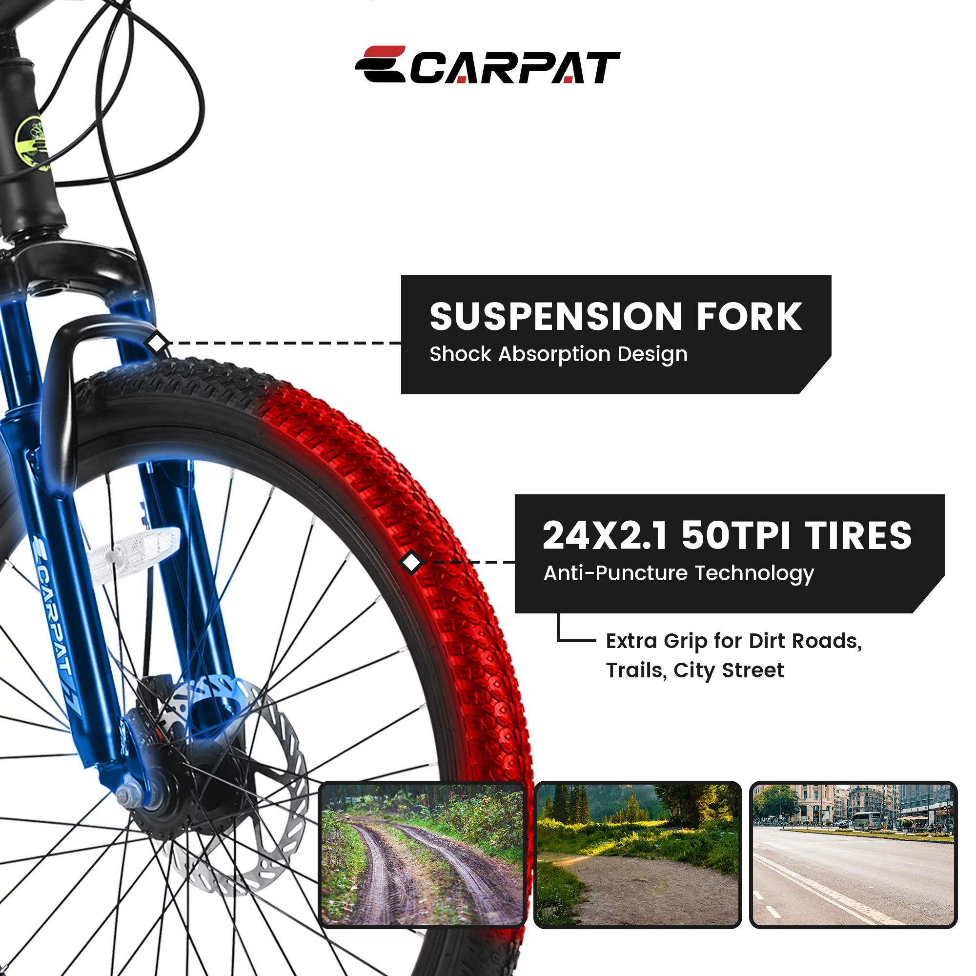CHAMPIERRE 24 inch Boys Bike, Mountain Bike for Man and Woman, Shimano 21 Speed Bicycle for Boys and Girls,Orange