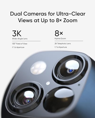 eufy Security SoloCam S340, Solar Security Cameras Wireless Outdoor, Cameras for Home Security, 360° Pan & Tilt Surveillance, No Blind Spots, 2.4 GHz Wi-Fi, No Monthly Fee, HomeBase S380 Compatible