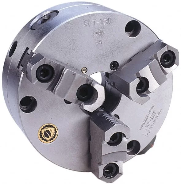 Bison 3 Jaws, 10" Diam, Self Centering Manual Lathe Chuck