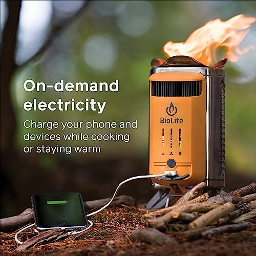 BioLite Campstove Campingkocher mit 2 Holzbrennern, Stromerzeugung und USB-Aufladung