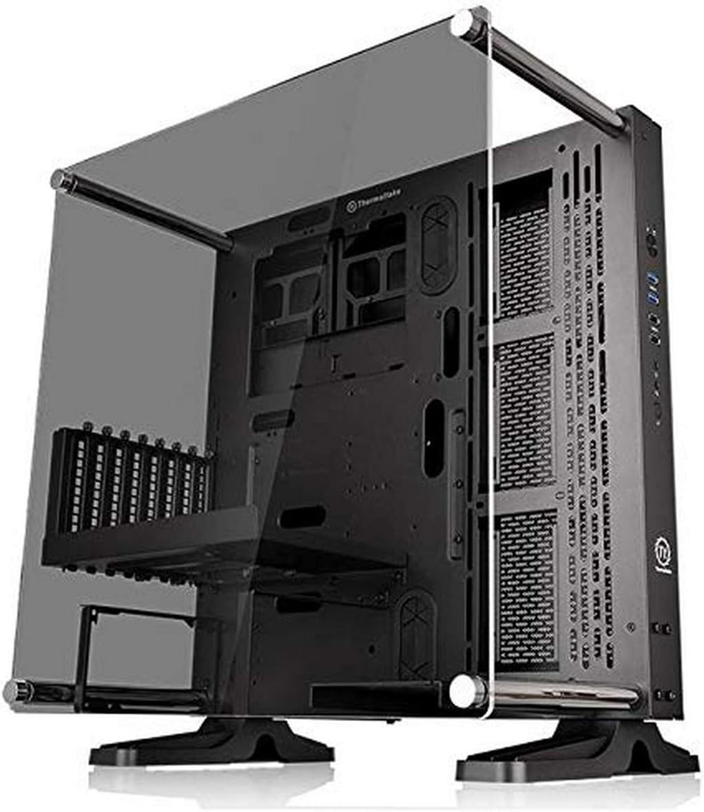Thermaltake Core P1 Tempered Glass Edition Mini ITX Open Frame Panoramic Viewing Tt LCS Certified Gaming Computer Case CA-1H9-00T1WN-00, Black