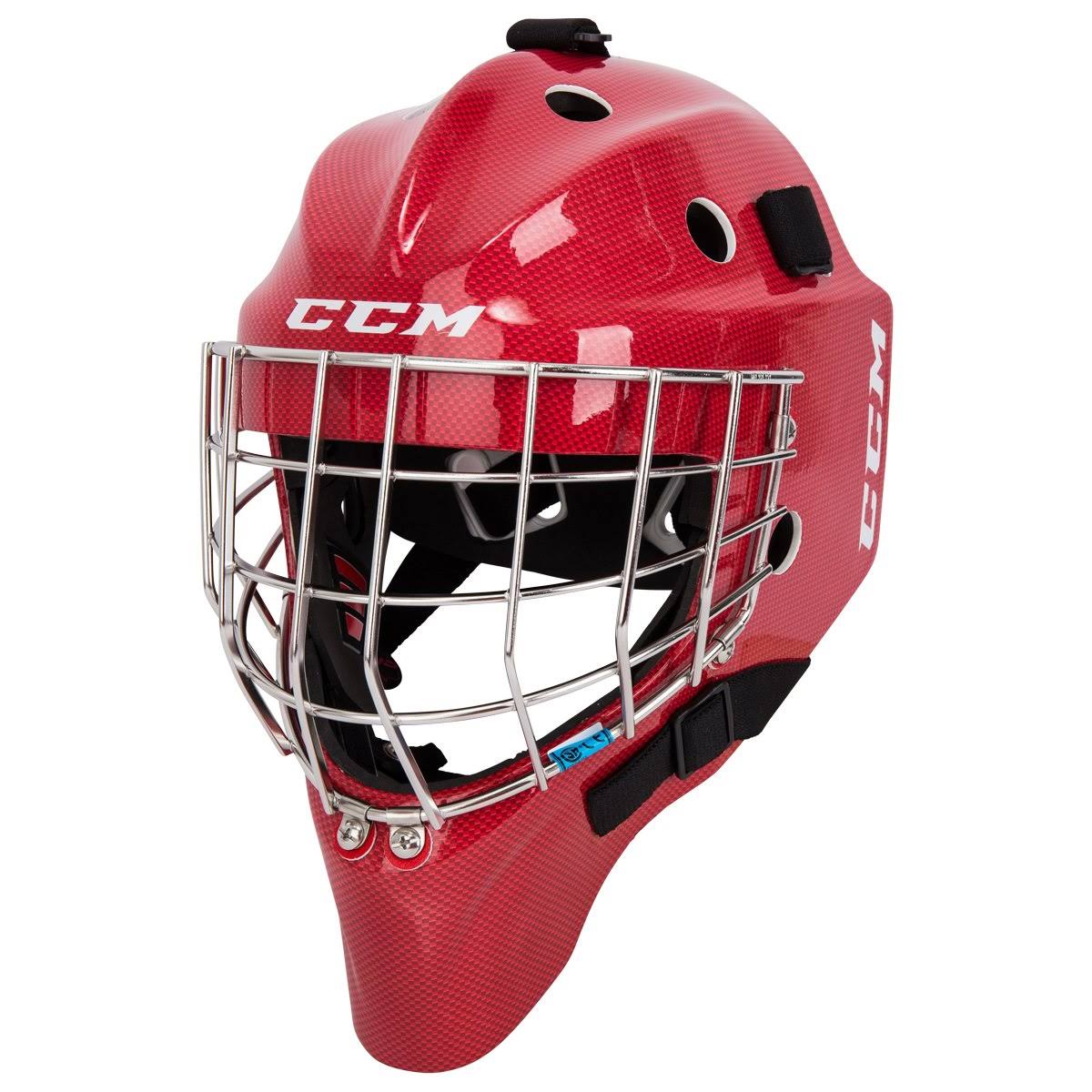 CCM Carbon 1.9 Senior Certified Straight Bar Goalie Mask | Size Small | Red
