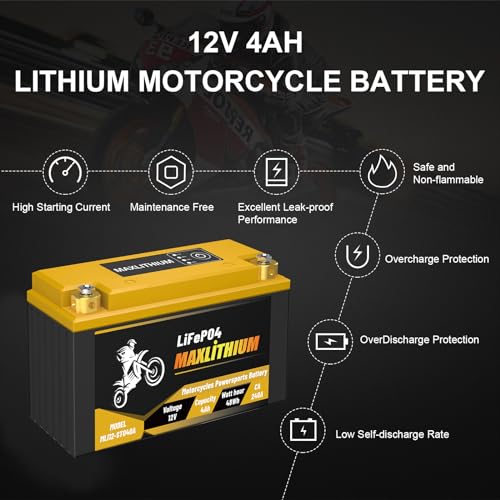 YTX20L-BS/YTX20-BS 12V 12Ah 720A Lithium Powersports Battery with Smart BMS, YTX20H-BS/YTX20HL-BS, Compatible ATV, UTV, Scooter, Snowmobile, 4 Wheeler, Lawn Mower, and Generator Battery, motorboat