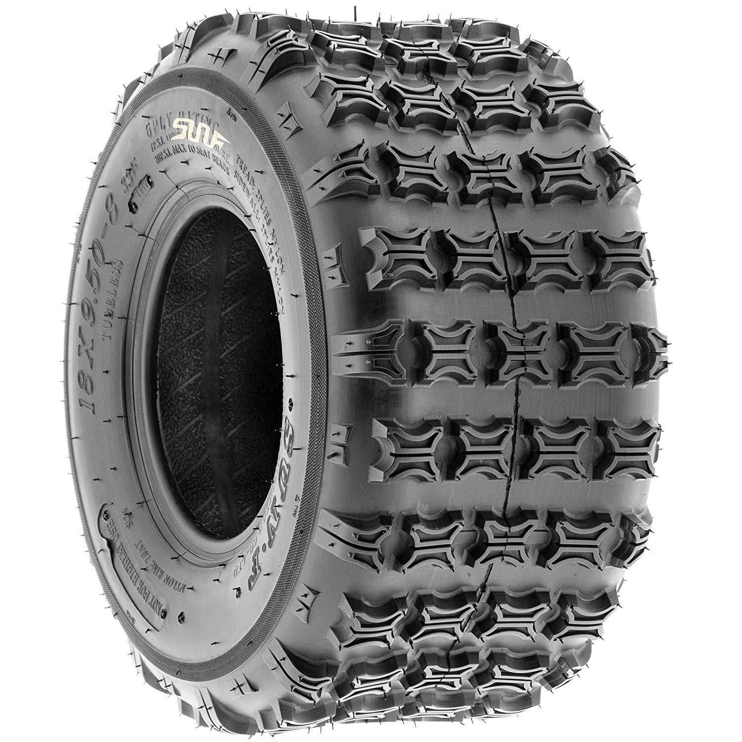 Sunf Rear ATV x Knobby Tires 18x9.5-8 18x9.5x8 4 PR A018 Set Pair of 2