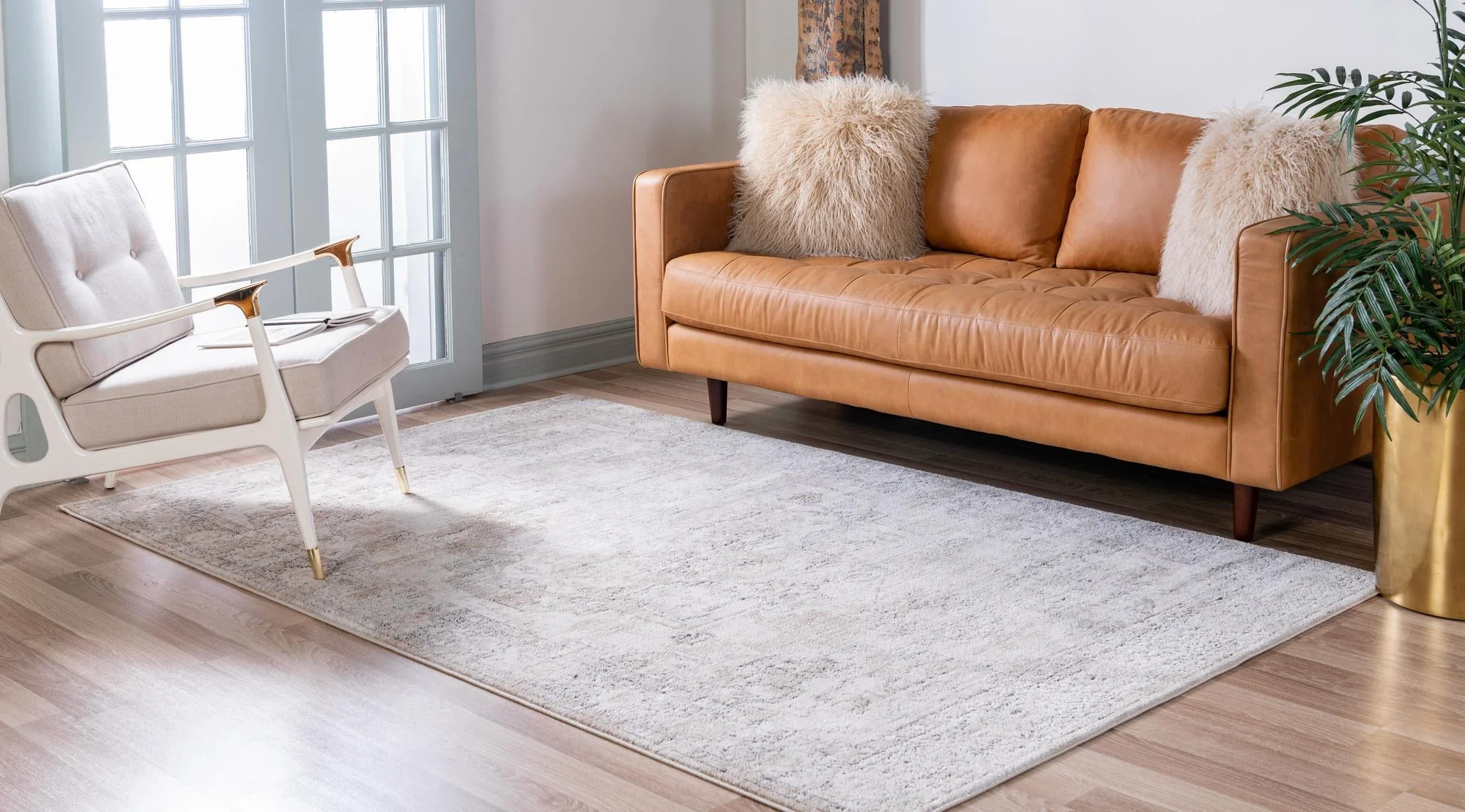 Rugs.com Oregon Collection Rug – 9' x 12' Ivory Low-Pile Rug Perfect For Living Rooms, Large Dining Rooms, Open Floorplans