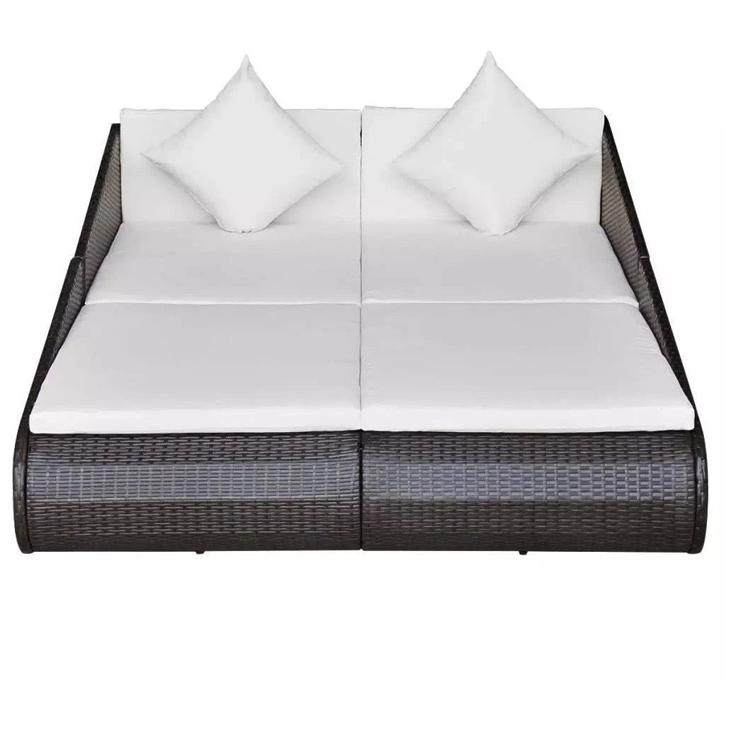 vidaXL Daybed Poly Rattan 79x22x54.7x22x22.8x22 Brown