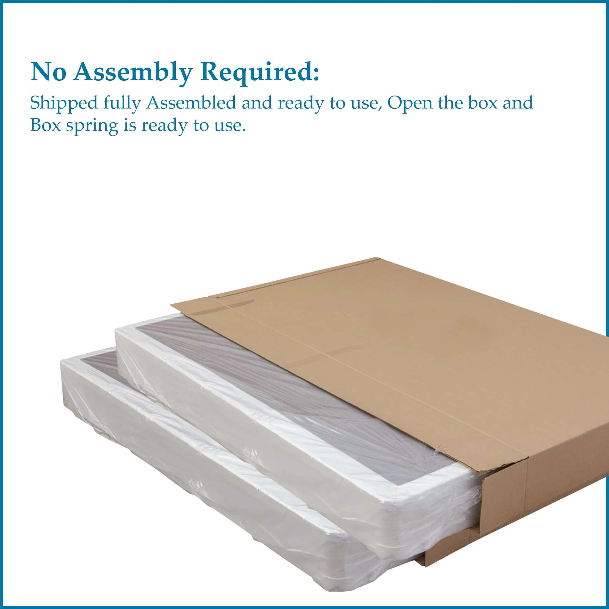 Wayton, 4" Split Fully Assembled Wood Box Spring for Mattress, Twin, White