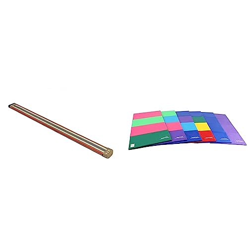 Tumbl Trak 8 Ft Laser Balance Beam with Solid Wood Core Gymnastics Low Balance Training Beam