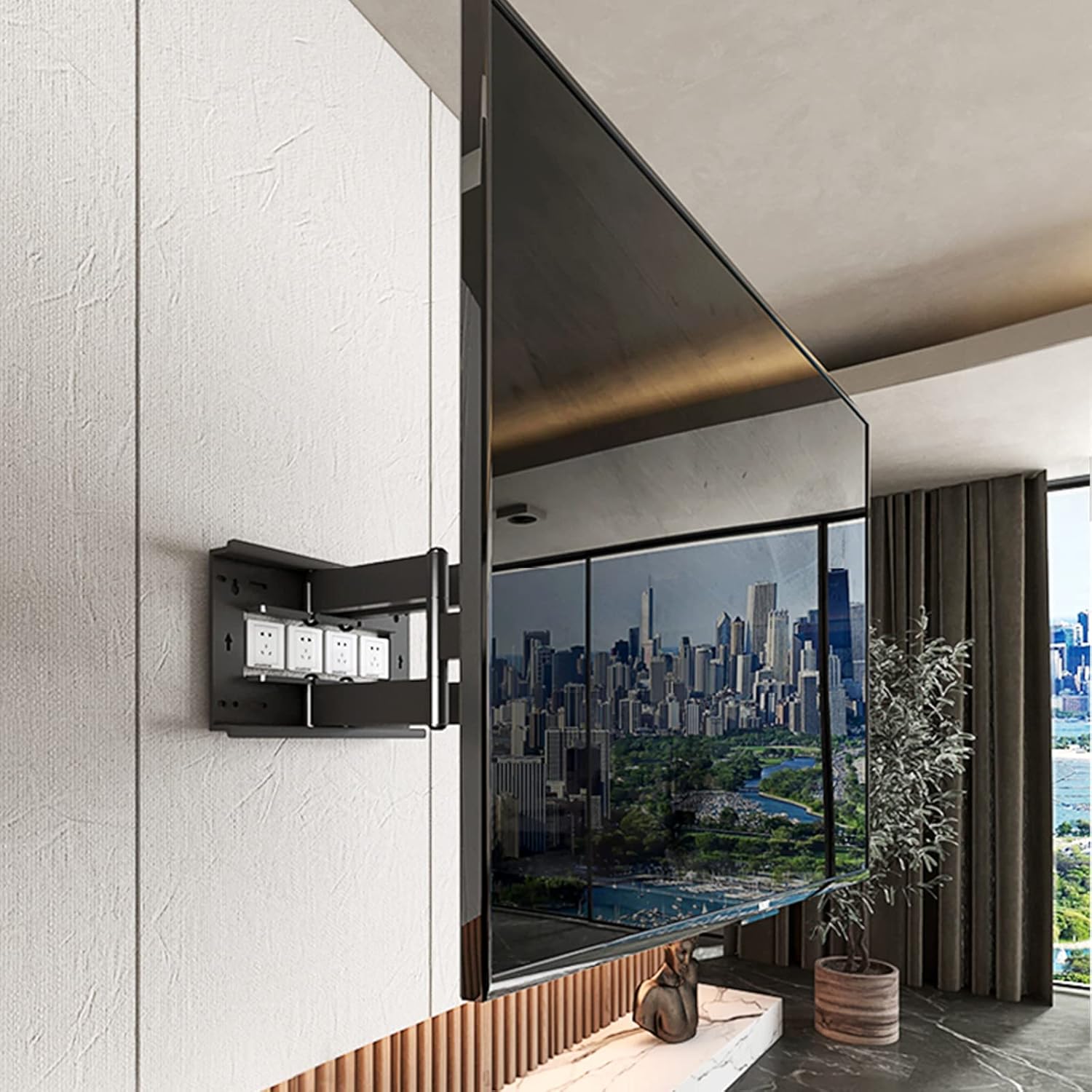 98 TV Wall Mount 75 85 86 90 100 110 inch Full Motion Ultra Slim Television Bracket Heavy Duty Large Size Led Swing Swivel Tilt Sliding Adjustable max vesa 1000x600mm Load 220 lbs DY1095
