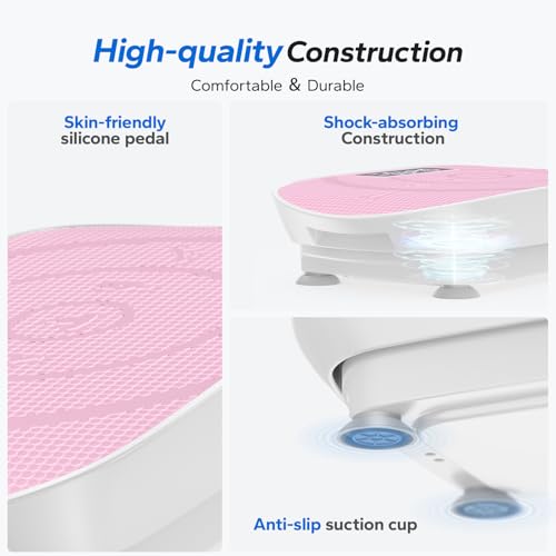 MERACH Vibration Plate Exercise Machine, Whole Body Workout Equipment for Women, Bluetooth and Silicone Pedal, Vibration Plate with Auto Mode, Vibrate Fitness Platform for Home